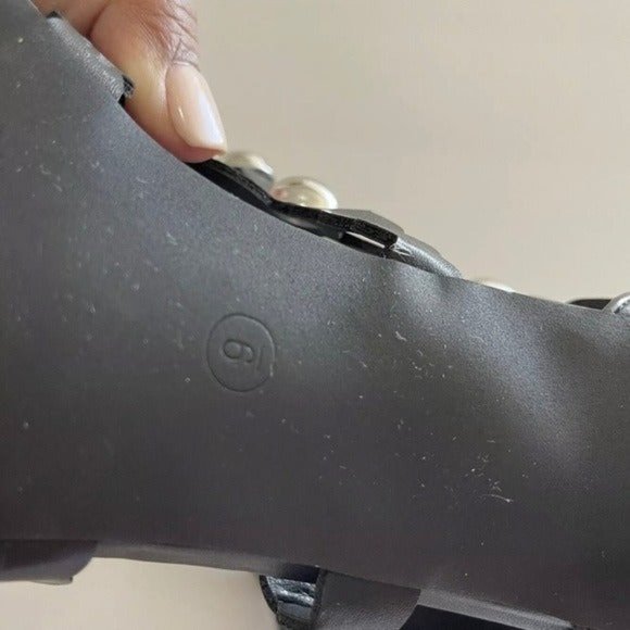 Cape Robbin Black Studded Heels Shoes #9 - Picture 6 of 8